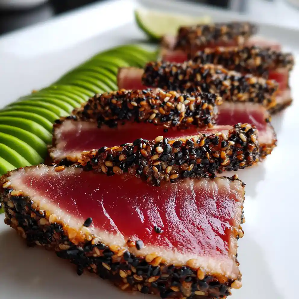Ahi Tuna Recipe Black Sesame Crust With Avocado Stripe 4 ahi tuna recipe Black Sesame Crust With Avocado Stripe