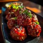 Beef Meatball Recipe Tomato-Chile Glaze With Garnet Sesame 4 Beef Meatball Recipe Tomato Chile Glaze With Garnet Sesame 1761848098.2084827