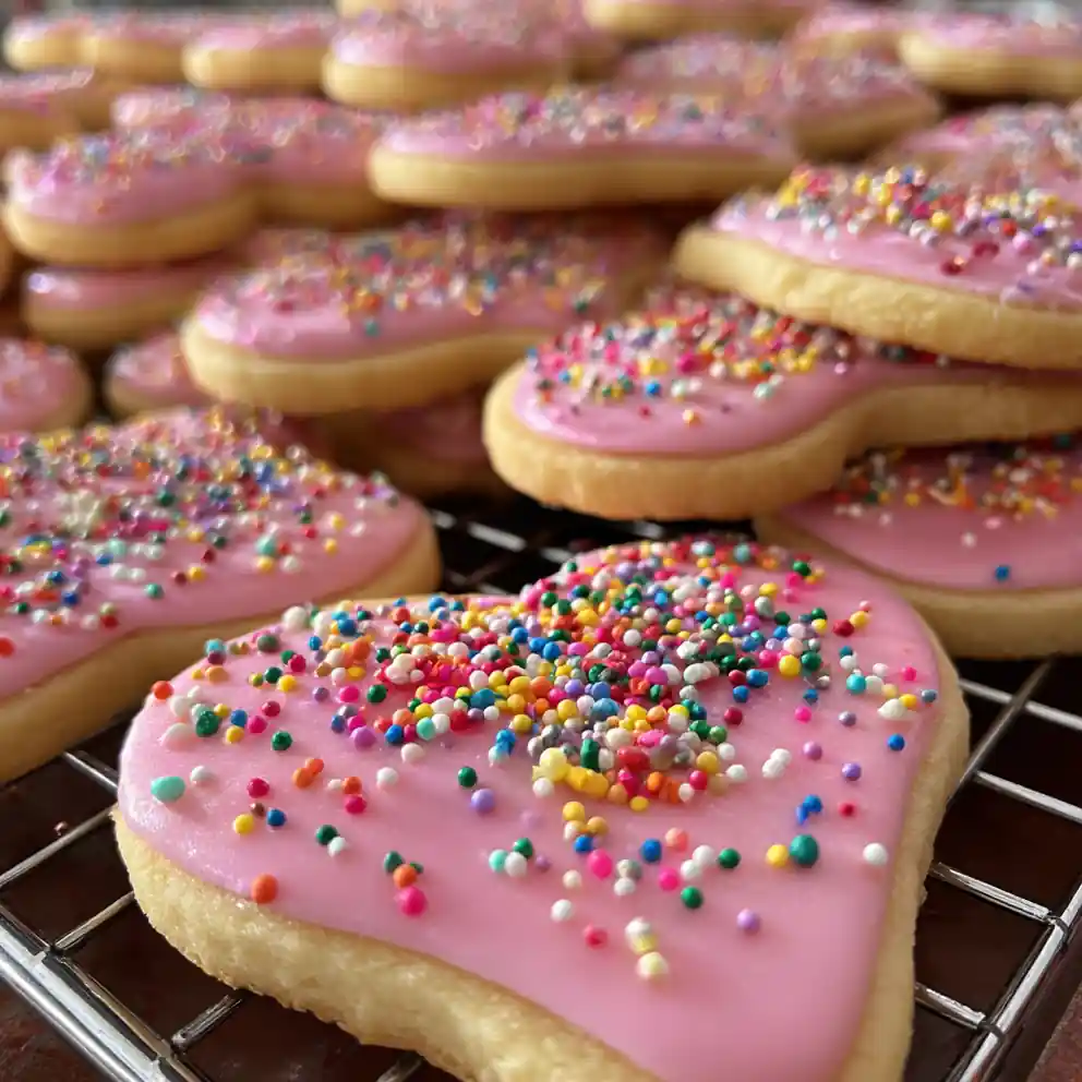 Best Sugar Cookie Recipe Pink Icing Flood With Sprinkles 1760778249.512473