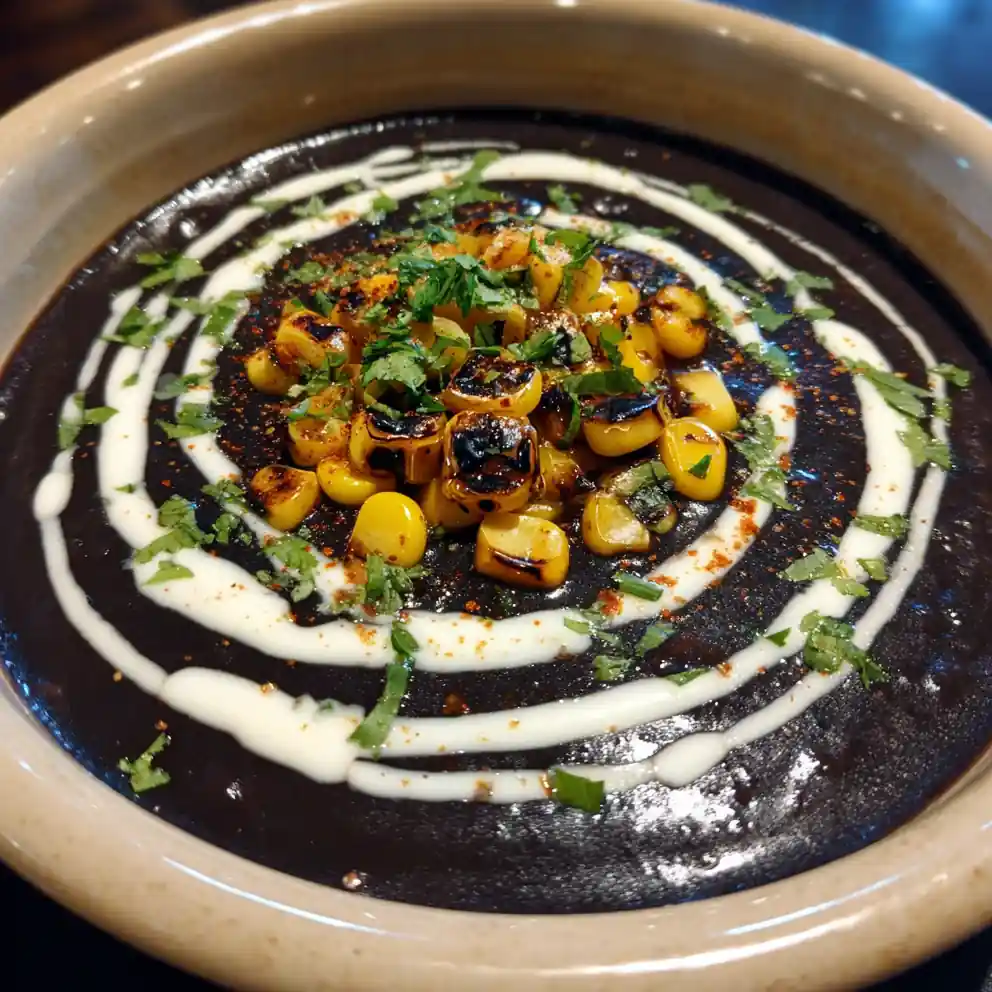 Black Bean Soup Recipe Charred Corn Crown And Lime Crema 4 black bean soup recipe Charred Corn Crown And Lime Crema