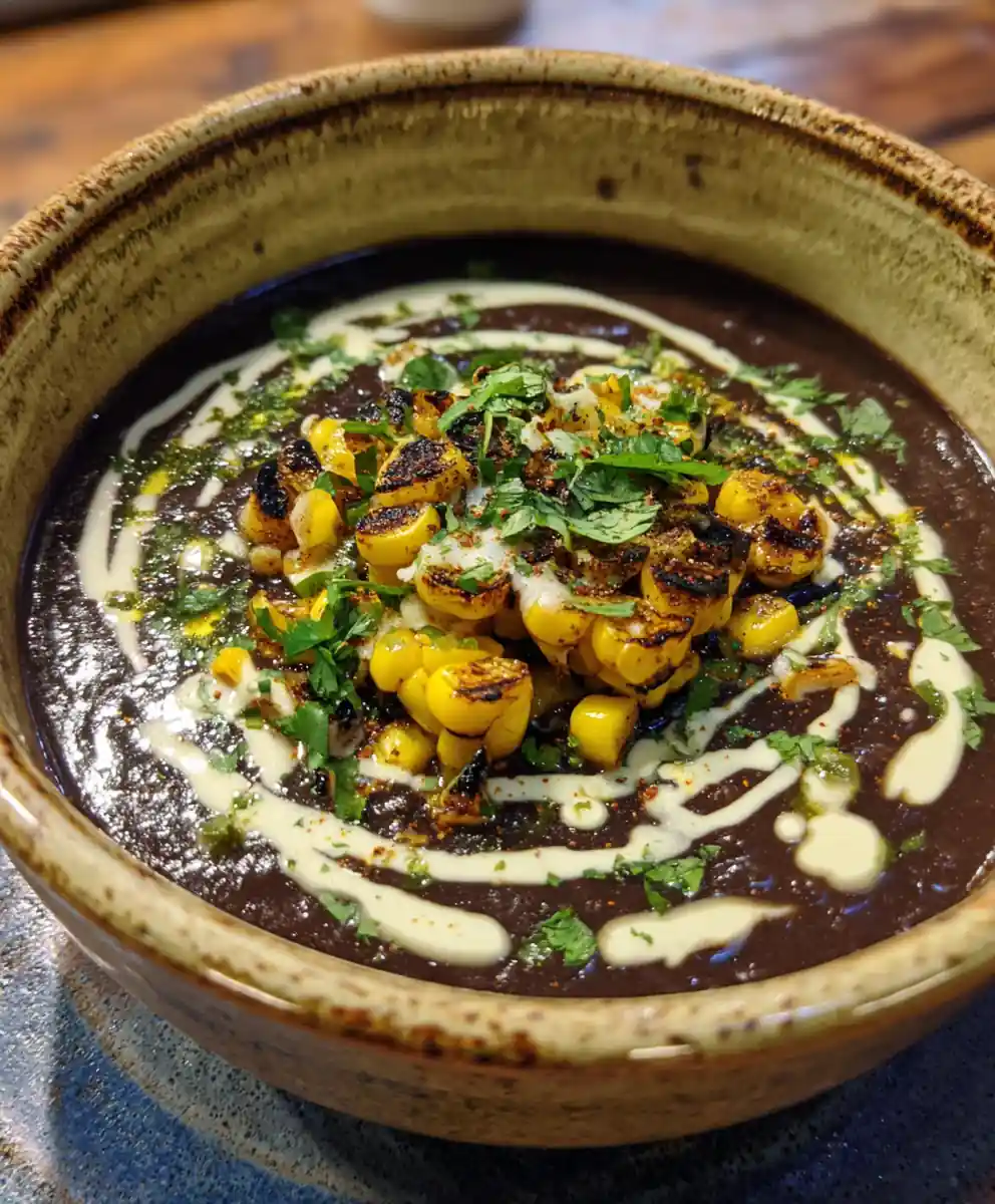 Black Bean Soup Recipe Charred Corn Crown And Lime Crema 5 black bean soup recipe Charred Corn Crown And Lime Crema
