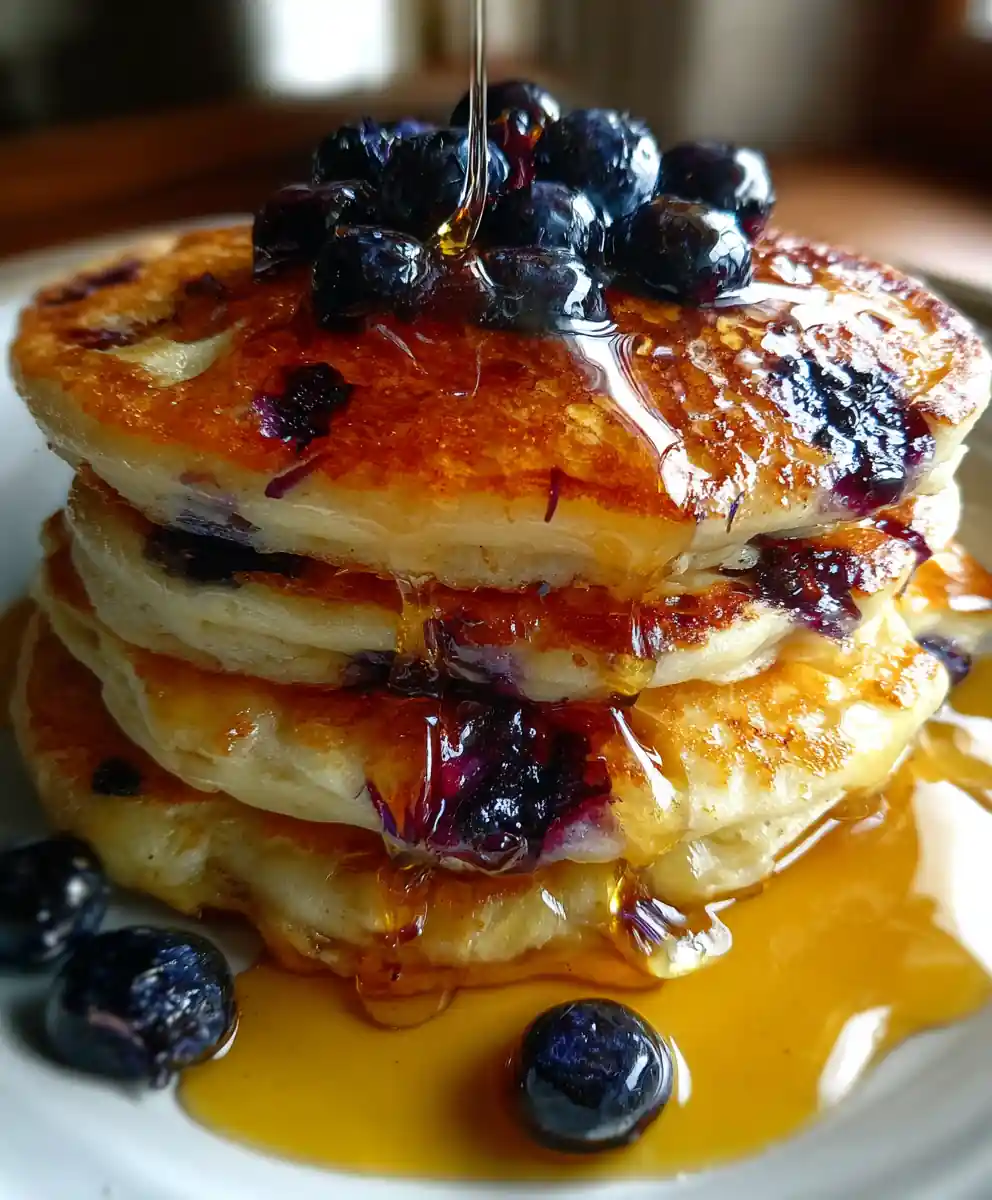 Blueberry Pancake Recipe With Lavender Honey Drip 5 blueberry pancake recipe with Lavender Honey Drip
