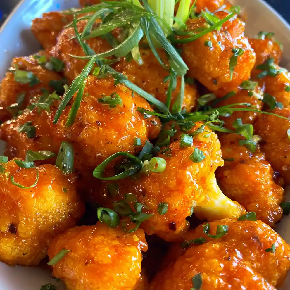 Buffalo Cauliflower Recipe Hot Sauce Lacquer With Celery Ribbons 1760780904.9569318