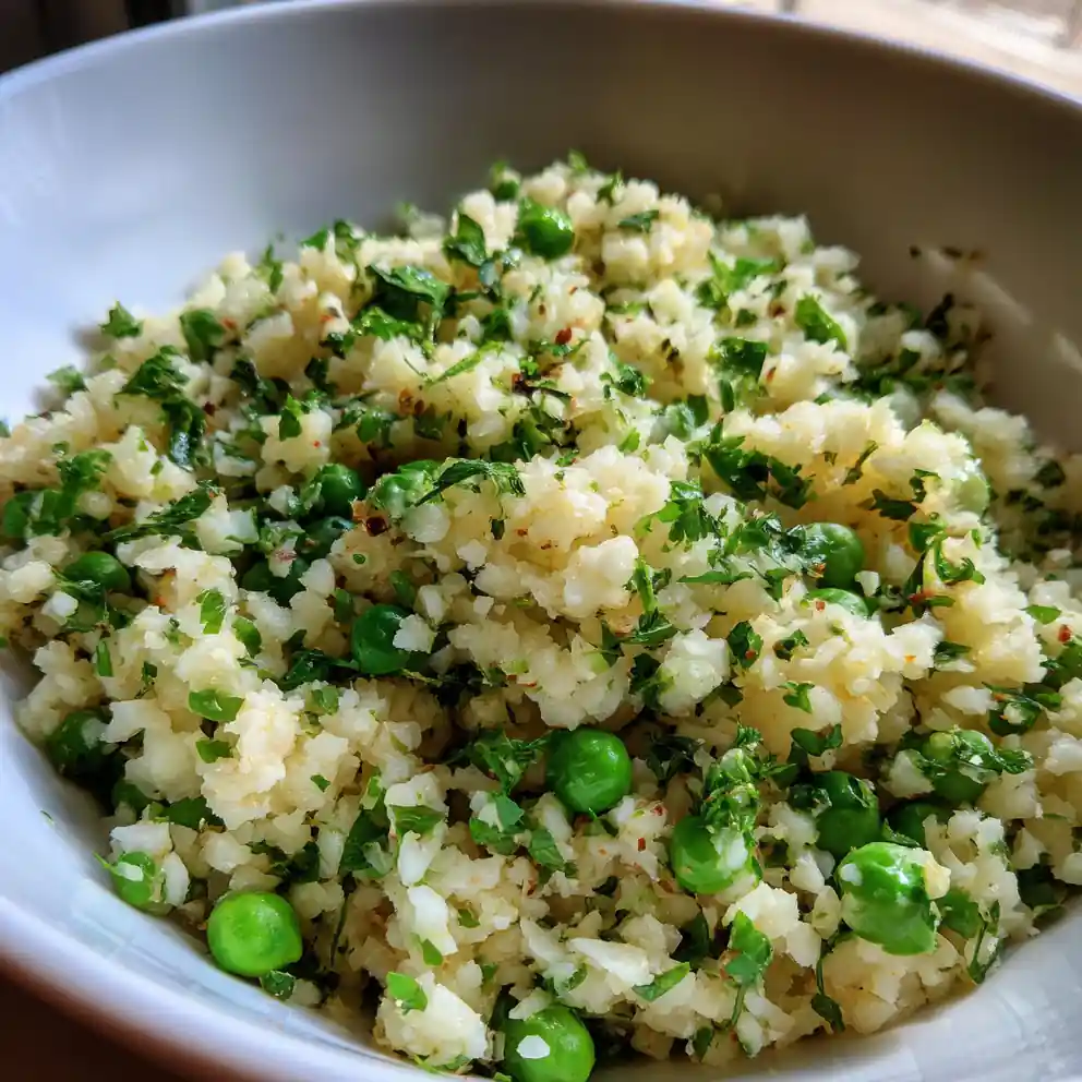 Cauliflower Rice Recipe Green Herb Pilaf With Pea Dots 4 cauliflower rice recipe Green Herb Pilaf with Pea Dots