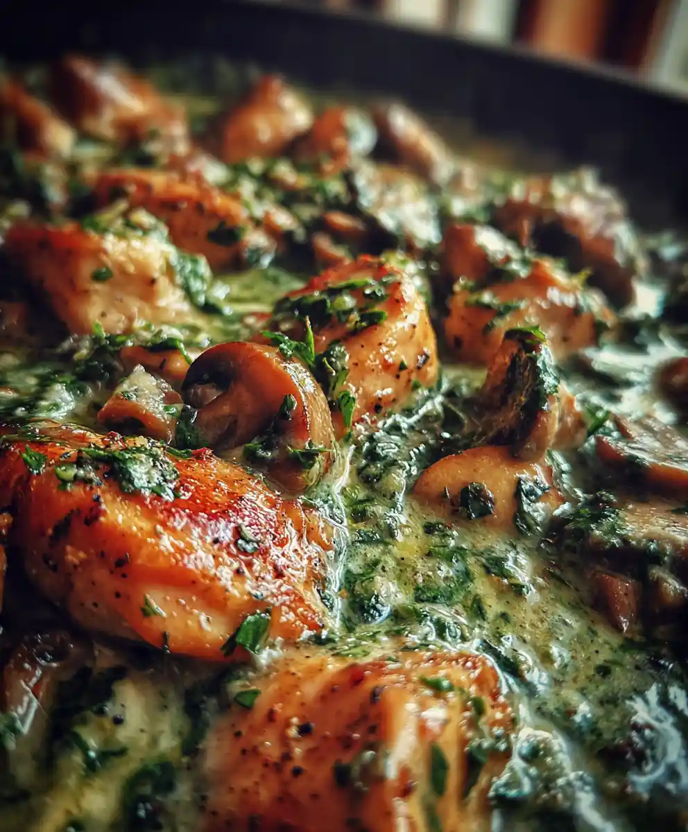 Chicken And Mushroom Recipe With Emerald Spinach Cream 5 chicken and mushroom recipe with Emerald Spinach Cream