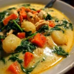 Chicken Gnocchi Soup Recipe Creamy Spinach Broth With Carrot Jewels 1760959133.2861705