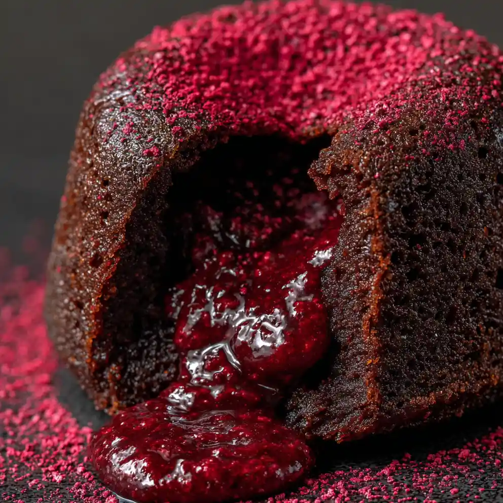 Chocolate Lava Cake Recipe Molten Center With Raspberry Dust 1760962703.515389