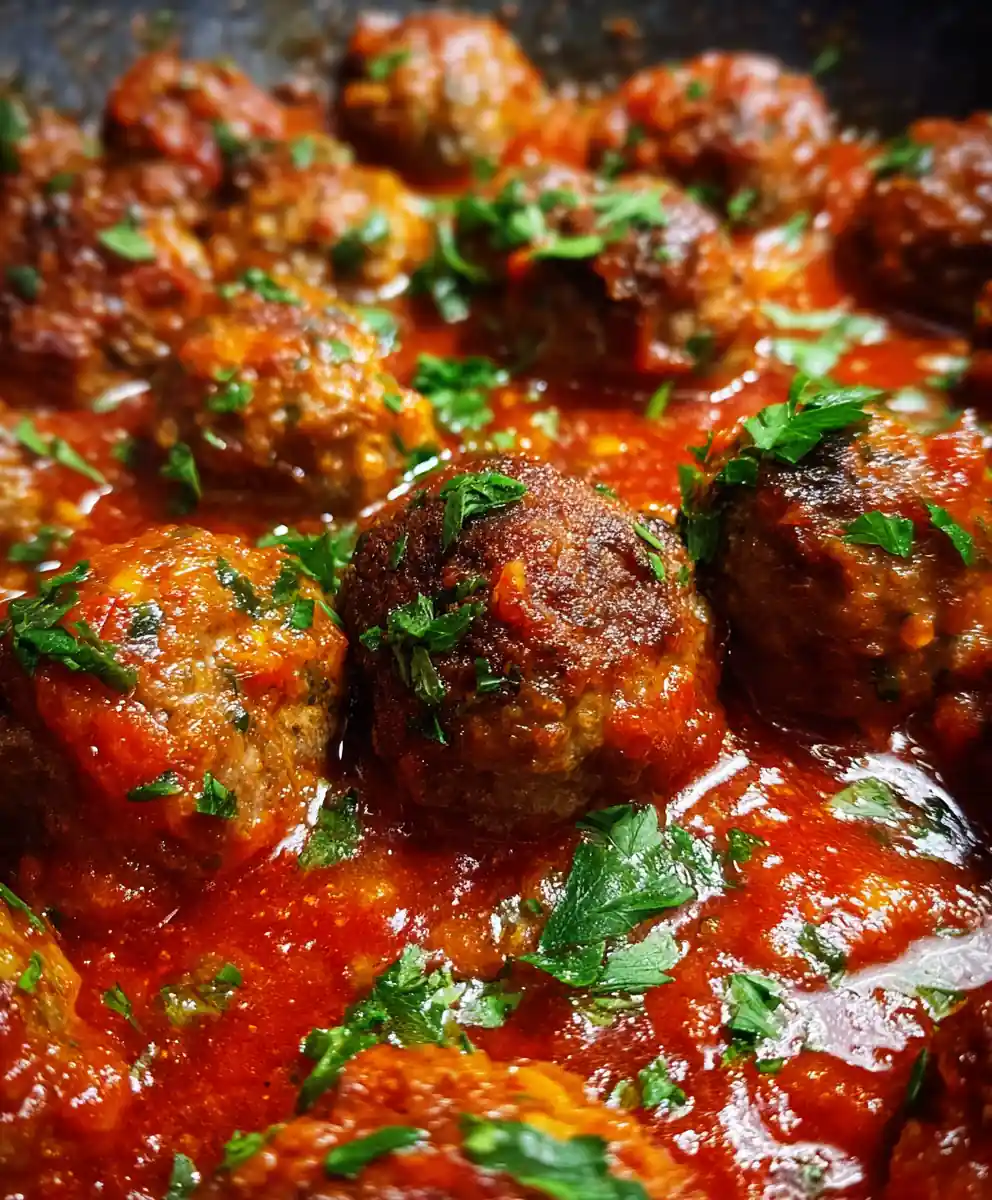 Easy Meatball Recipe Roasted Pepper Marinara With Herb Confetti 5 easy meatball recipe Roasted Pepper Marinara With Herb Confetti