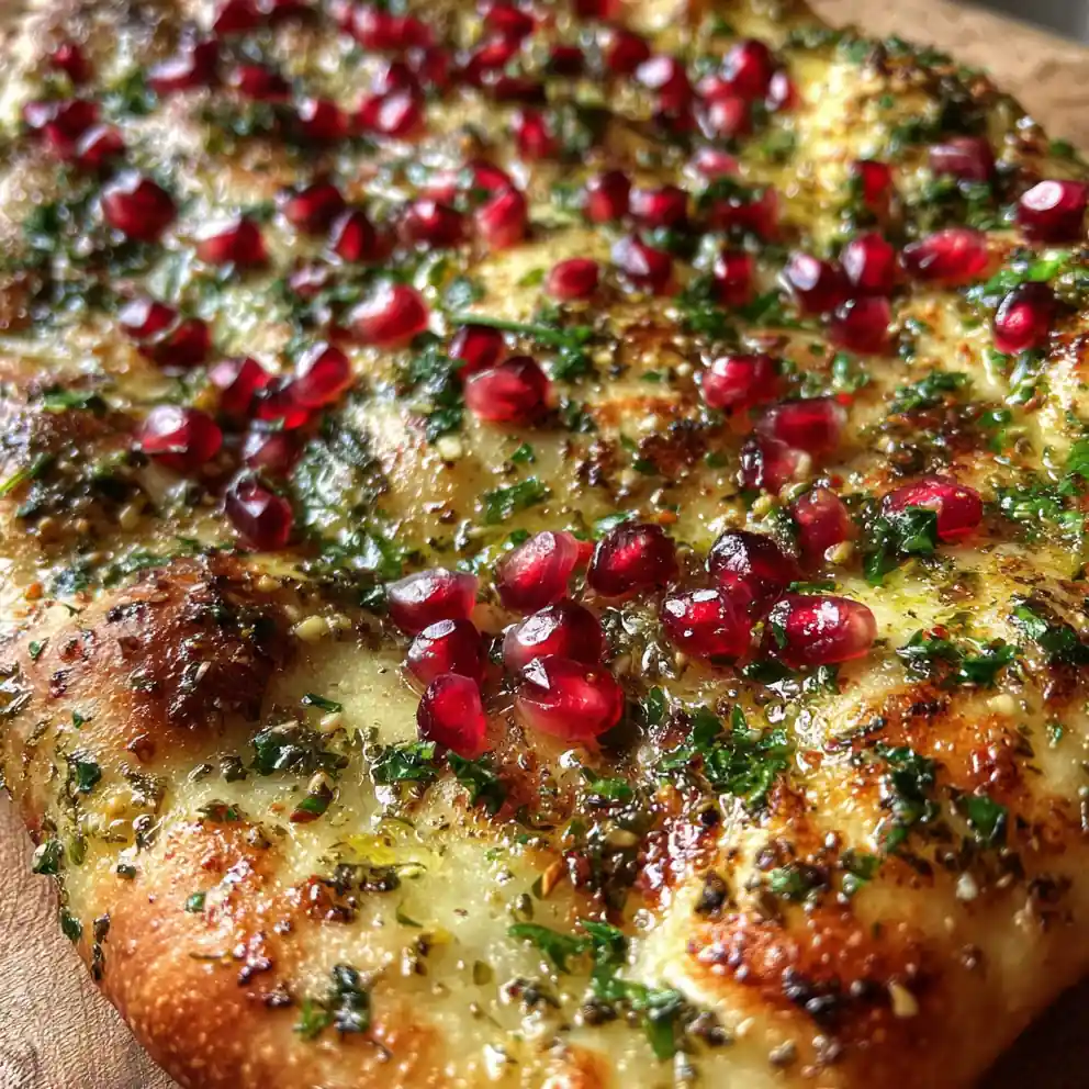 Flatbread Recipe Zaatar Brush With Pomegranate Jewels 1760966070.1396108