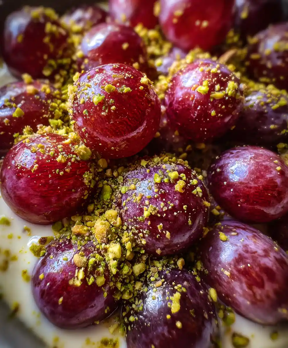 grape salad recipe Ruby Grapes With Pistachio Dust