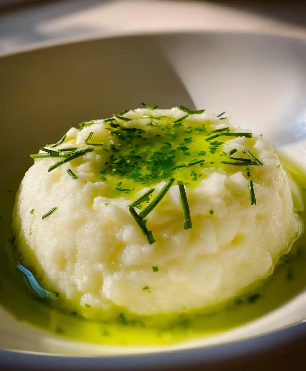 Mashed Cauliflower Recipe With Chive Oil Pool 5 mashed cauliflower recipe with Chive Oil Pool
