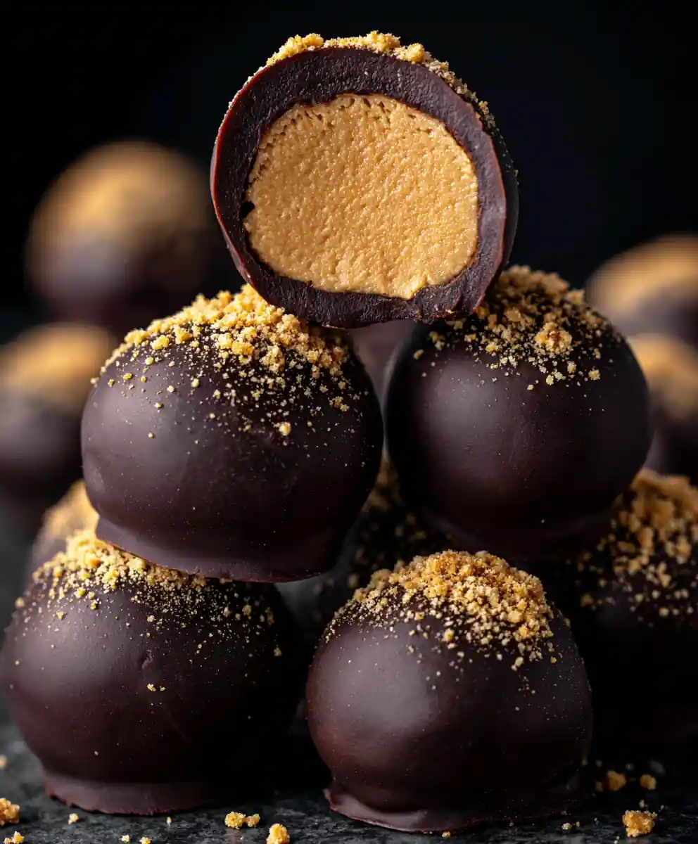 Peanut Butter Balls Recipe Dark Chocolate Dip With Peanut Dust 5 peanut butter balls recipe Dark Chocolate Dip With Peanut Dust