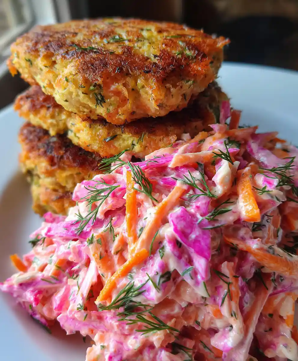 Recipe For Salmon Patties With Lemon Dill Pink Slaw 5 recipe for salmon patties with Lemon Dill Pink Slaw