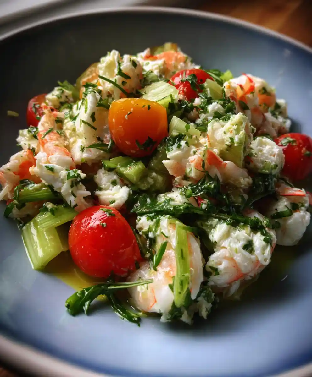 Seafood Salad Recipe Lemon Herb Dressing With Tomato Jewels 5 seafood salad recipe Lemon Herb Dressing With Tomato Jewels