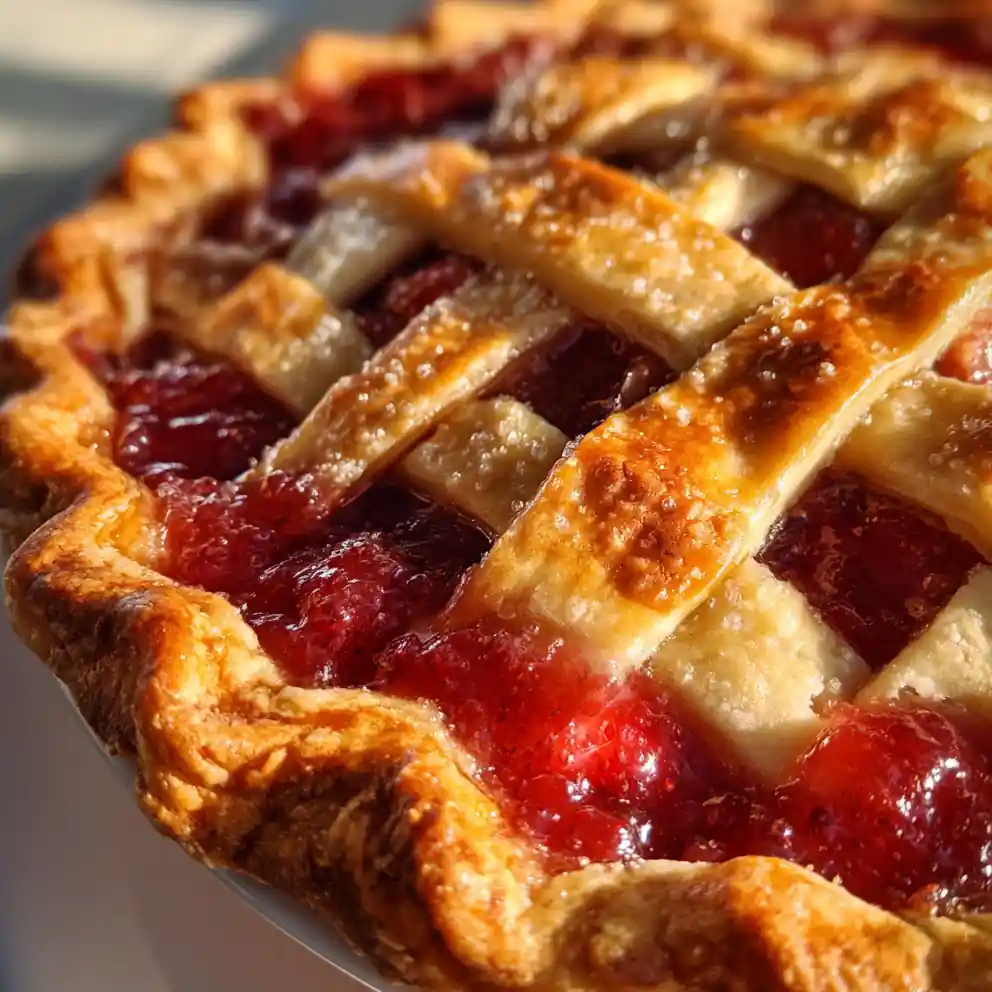 Strawberry Rhubarb Pie Recipe Braided Top With Ruby Lattice 4 strawberry rhubarb pie recipe Braided Top With Ruby Lattice