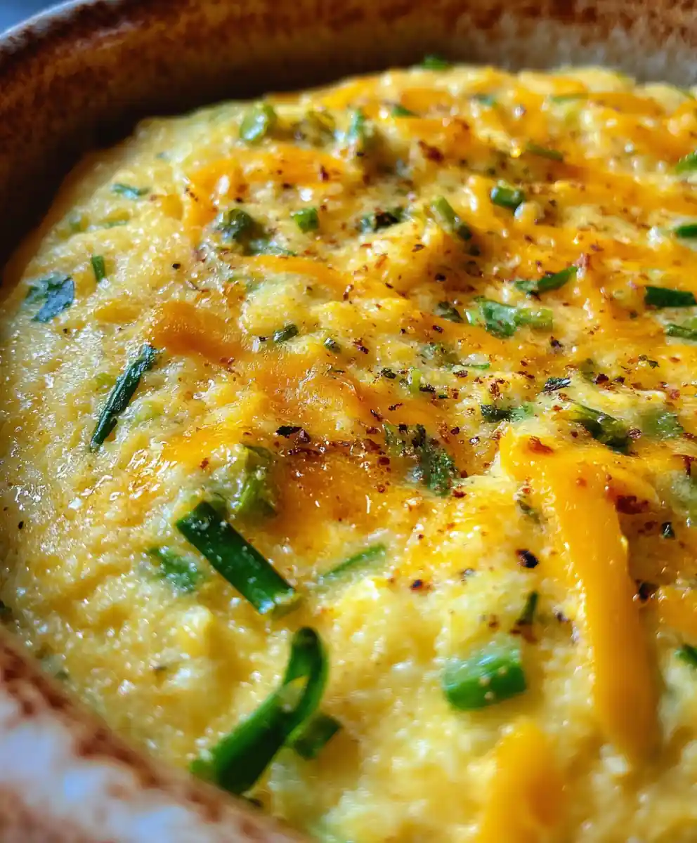 Cheesy Grits Recipe With Scallion Cheddar Ribbon 5 cheesy grits recipe With Scallion Cheddar Ribbon