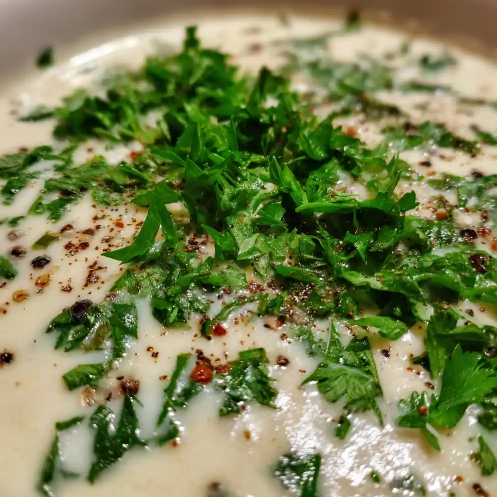 Creamy Garlic Sauce Recipe With Parsley Pepper Specks 3 Creamy Garlic Sauce Recipe With Parsley Pepper Specks 1762642890.8454213