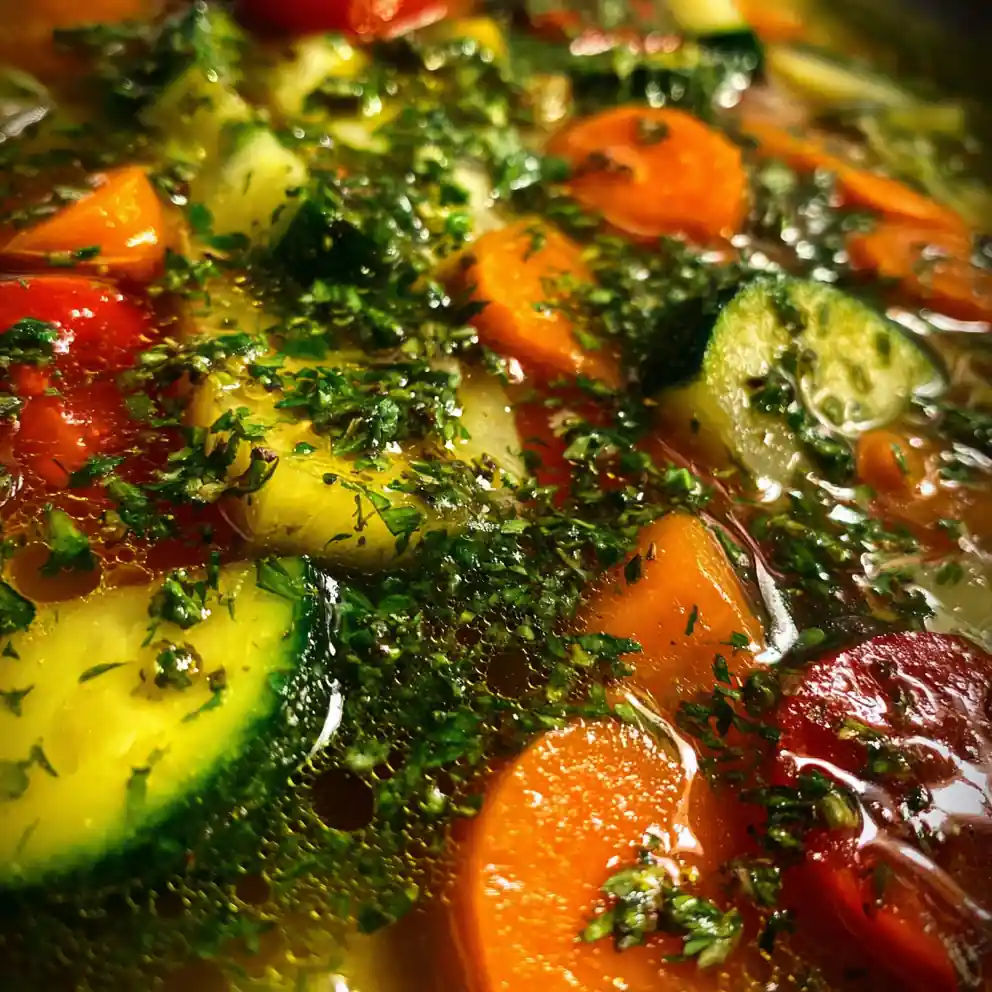 Veggie Soup Recipe Garden Rainbow Broth With Herb Oil 1762083194.8957803