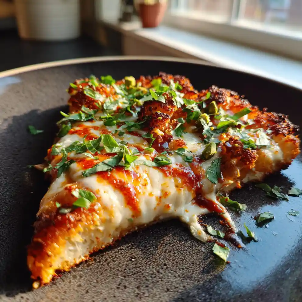 Cheesy Cauliflower Steaks With Harissa Yogurt Drizzle 4 Cheesy Cauliflower Steaks with Harissa Yogurt Drizzle