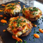 Crab Stuffed Mushrooms With Roasted Red Pepper Cream Swirl 6 Crab Stuffed Mushrooms With Roasted Red Pepper Cream Swirl 1767836659.0487266