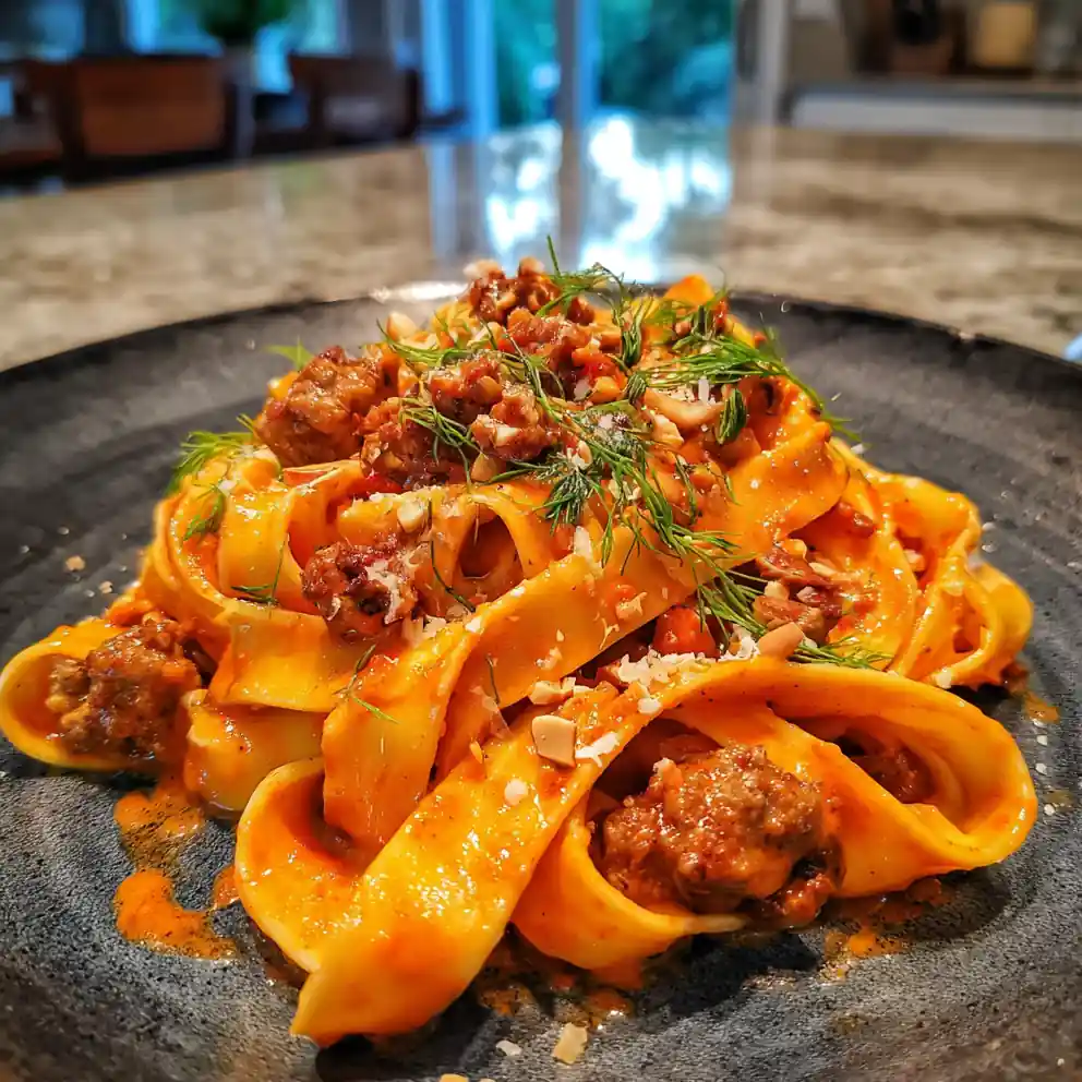 Creamy Calabrian Chili Pappardelle With Sausage And Fennel 4 Creamy Calabrian Chili Pappardelle with Sausage and Fennel