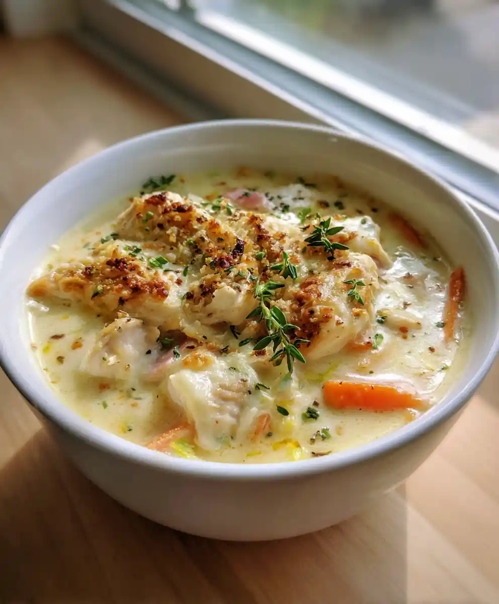 Creamy Chicken Cordon Bleu Soup With Lemon Thyme Cheese Swirl 5 Creamy Chicken Cordon Bleu Soup with Lemon Thyme Cheese Swirl