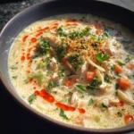 Creamy Chicken Pasta Soup With Roasted Red Pepper Swirl 6 Creamy Chicken Pasta Soup With Roasted Red Pepper Swirl 1767869747.7645106