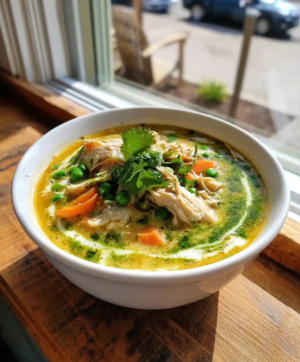 Creamy Coconut Lime Chicken Veggie Soup With Herb Swirl 5 Creamy Coconut Lime Chicken Veggie Soup with Herb Swirl