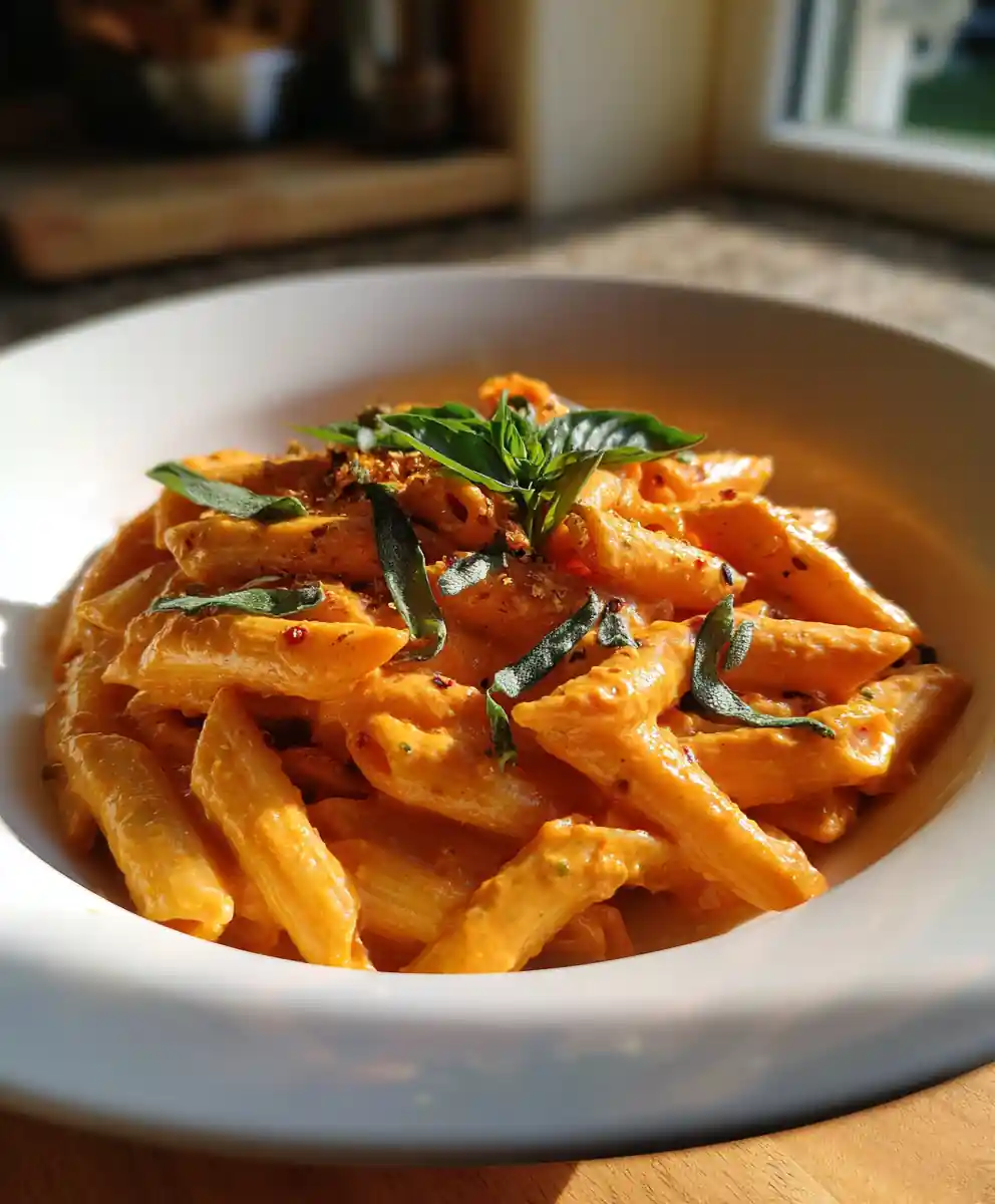 Creamy Roasted Red Pepper Pasta With Pumpkin Seed Pesto Swirl 5 Creamy Roasted Red Pepper Pasta with Pumpkin Seed Pesto Swirl