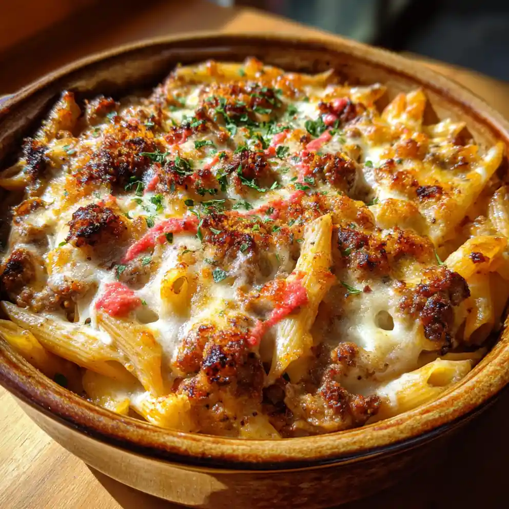 Crock Pot Pizza Casserole With Roasted Red Pepper Cream Swirl 4 Crock Pot Pizza Casserole with Roasted Red Pepper Cream Swirl