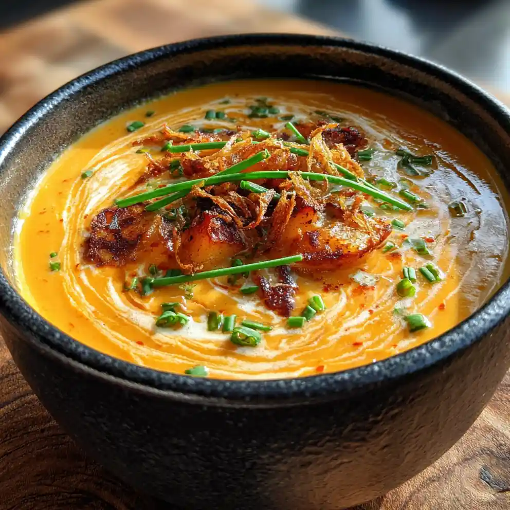 Crock Pot Potato Soup With Roasted Garlic Paprika Cream Swirl 4 Crock Pot Potato Soup with Roasted Garlic Paprika Cream Swirl