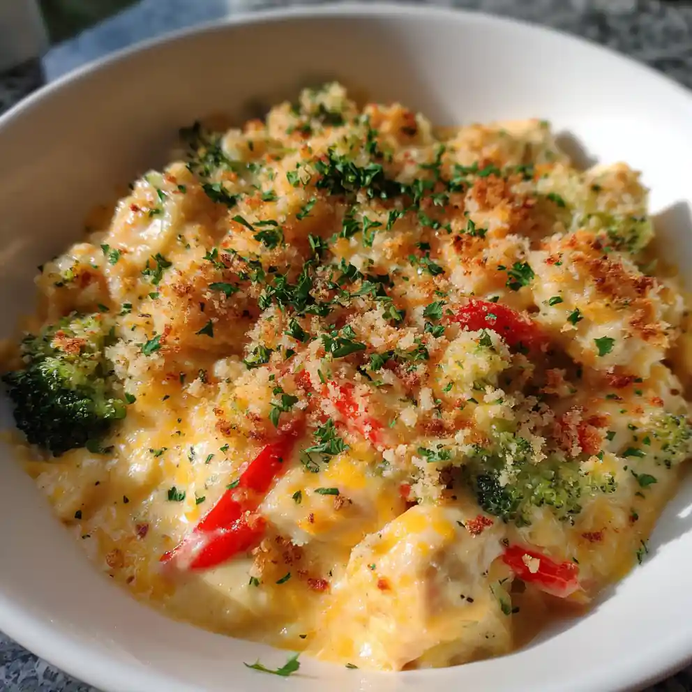 Crockpot Cheesy Chicken, Broccoli & Rice With Red Pepper Swirl 3 Crockpot Cheesy Chicken Broccoli Rice With Red Pepper Swirl 1767824790.124856