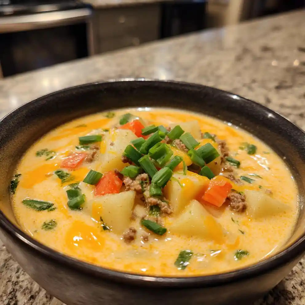 Crockpot Creamy Potato & Hamburger Soup With Smoky Chipotle Cheddar Swirl 3 Crockpot Creamy Potato Hamburger Soup With Smoky Chipotle Cheddar Swirl 1767821297.5141602