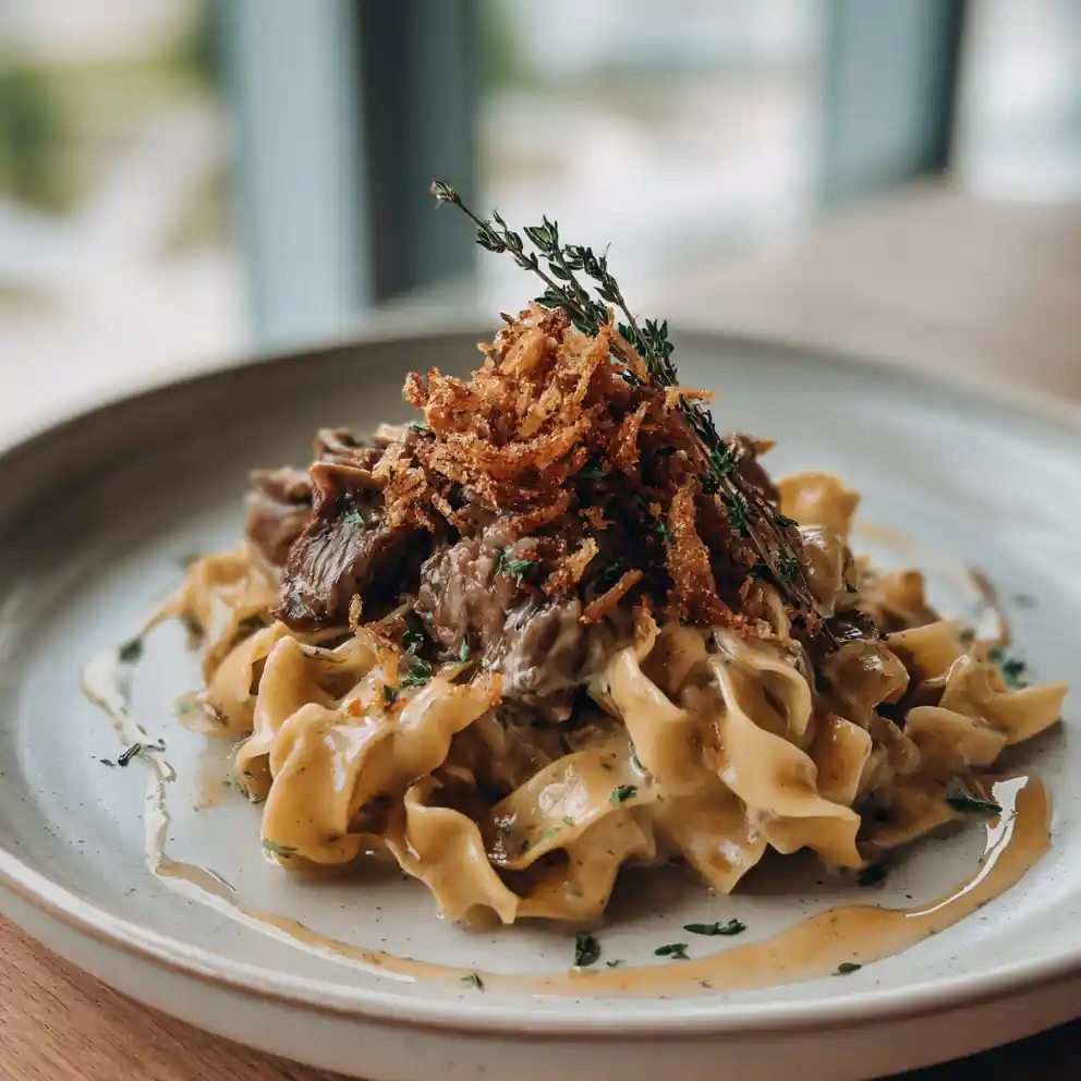 French Onion Beef Noodles With Creamy Gruyère Sauce And Crispy Onion Crumble 3 French Onion Beef Noodles With Creamy Gruyere Sauce And Crispy Onion Crumble 1767803961.3280158