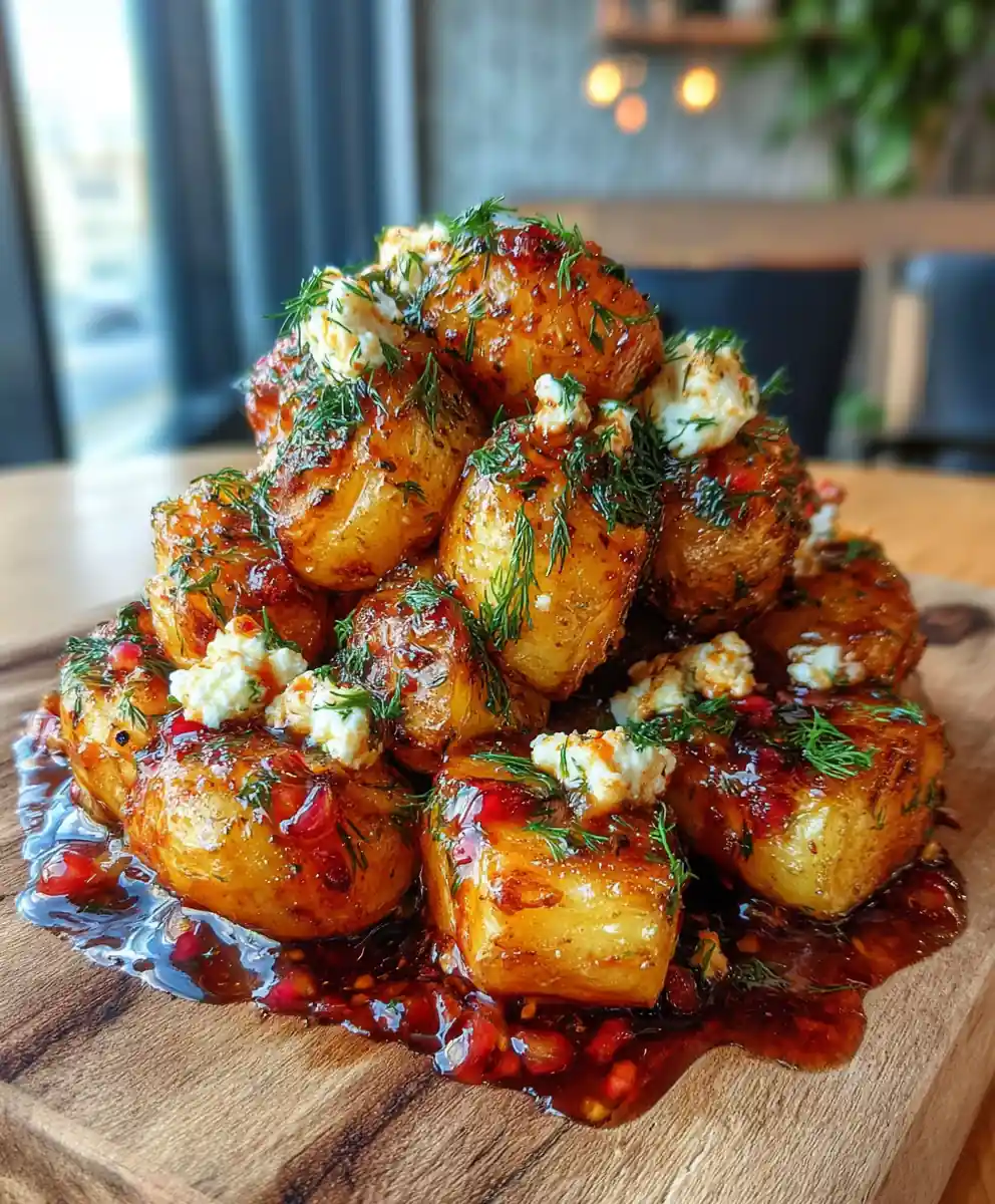 Greek Style Feta Roasted Potatoes With Pomegranate Glaze 5 Greek Style Feta Roasted Potatoes with Pomegranate Glaze