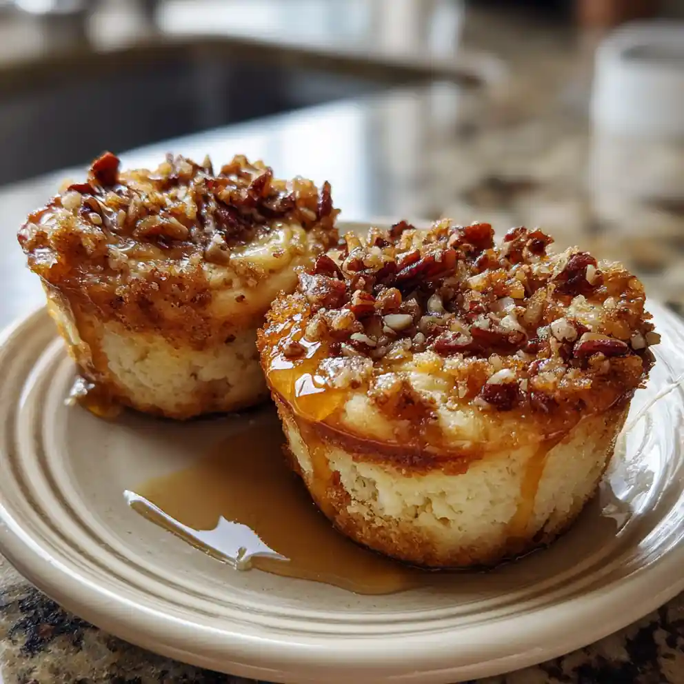 Honey Pecan Cheesecake Muffins With Gooey Caramel Swirl 4 Honey Pecan Cheesecake Muffins with Gooey Caramel Swirl