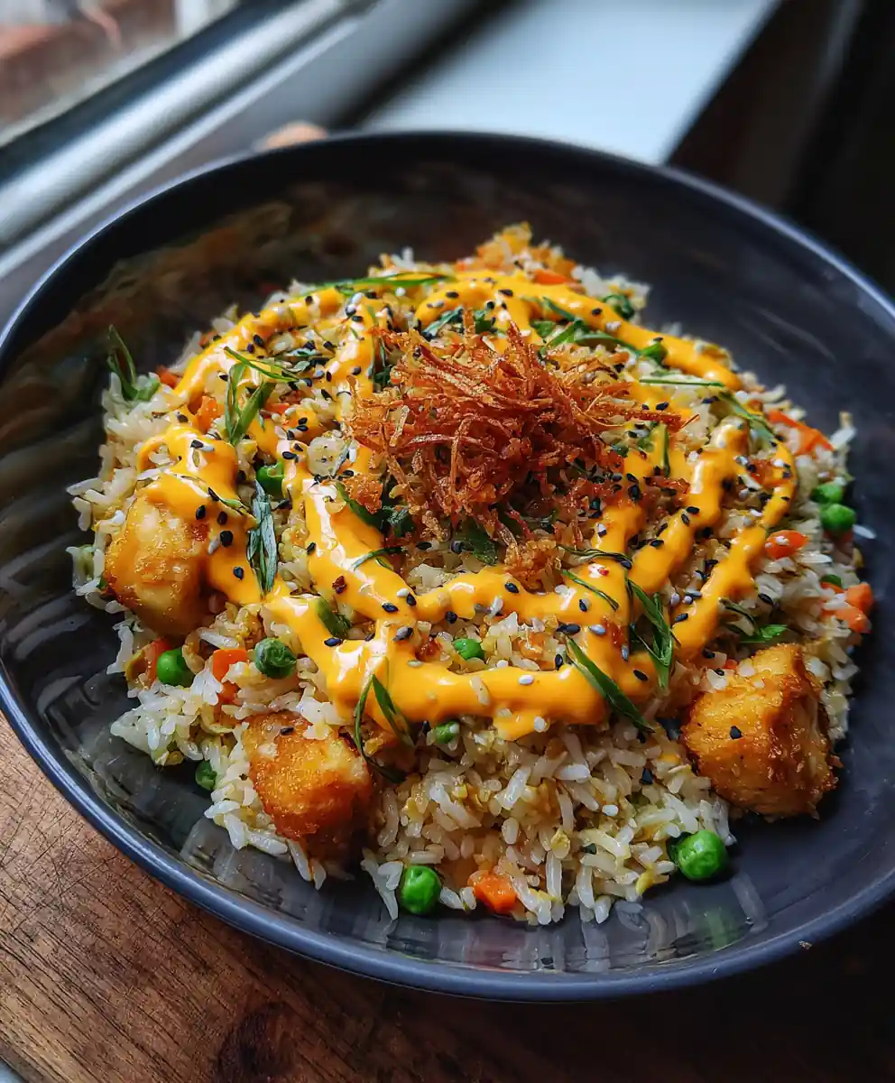 Lime Ginger Bang Bang Fried Rice With Crispy Sesame Drizzle 5 Lime Ginger Bang Bang Fried Rice with Crispy Sesame Drizzle