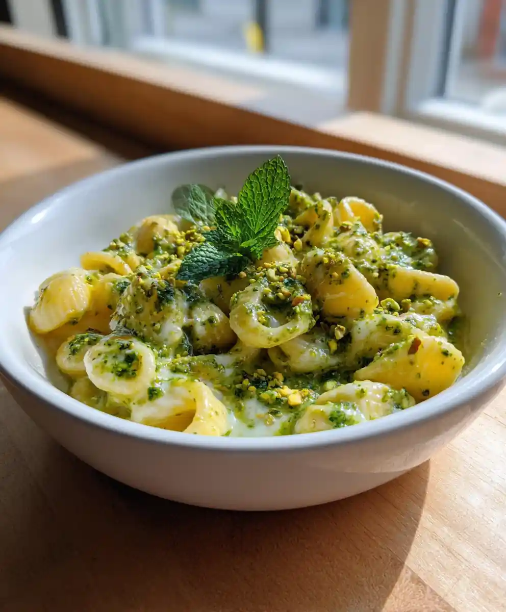 Pasta E Piselli With Mint Pistachio Pesto Swirl 5 Pasta e Piselli with Mint Pistachio Pesto Swirl