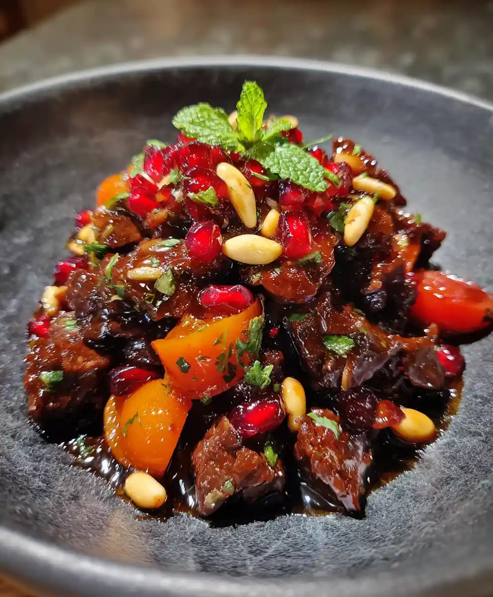 Pomegranate Glazed Mediterranean Ground Beef Stir Fry 5 Pomegranate Glazed Mediterranean Ground Beef Stir Fry