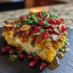 Red Lentil And Rice Casserole With Turmeric Coconut Swirl And Crunchy Almond Pomegranate Topping 4 Red Lentil And Rice Casserole With Turmeric Coconut Swirl And Crunchy Almond Pomegranate Topping 1767839099.3700237