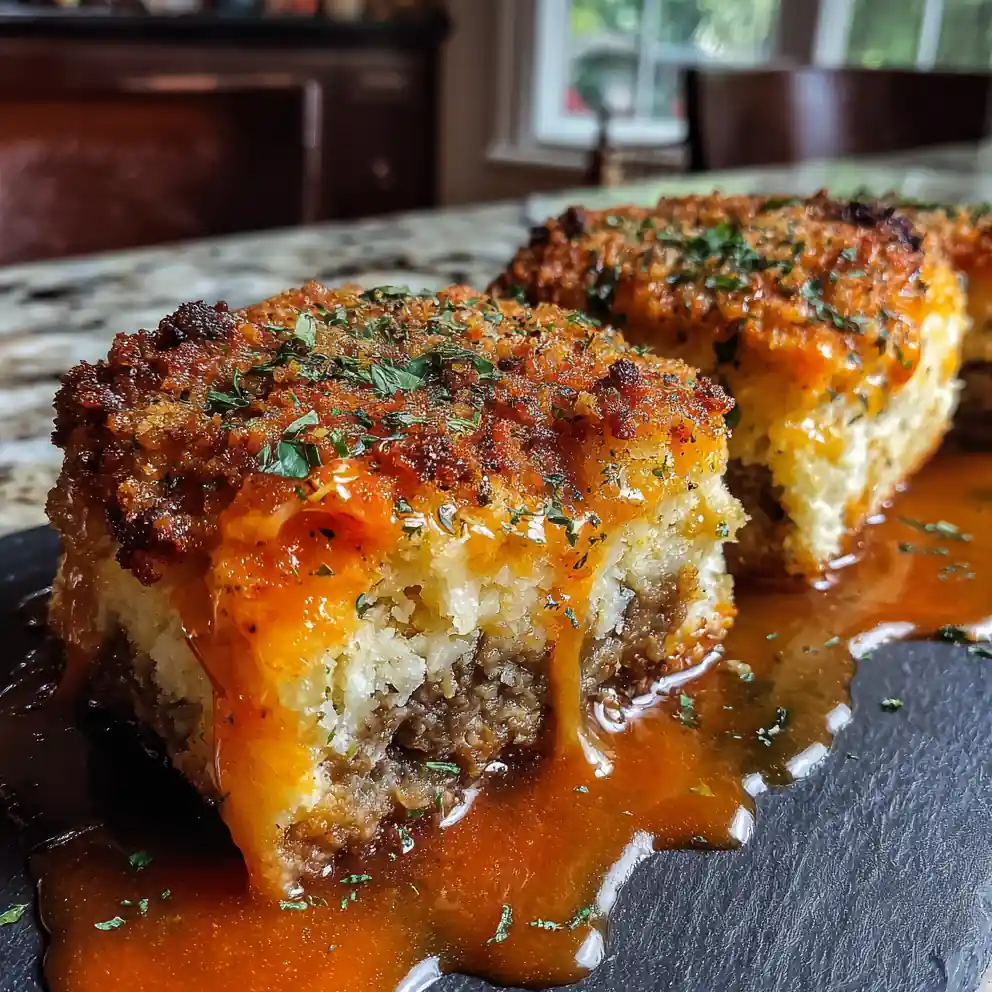 Roasted Red Pepper Gravy Biscuit Casserole With Parmesan Crust 4 Roasted Red Pepper Gravy Biscuit Casserole with Parmesan Crust