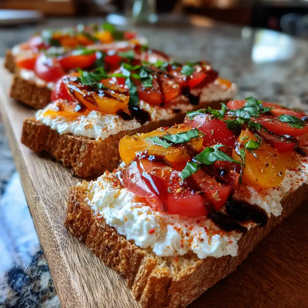 Roasted Red Pepper Swirled Tomato Cottage Cheese Toast 3 Roasted Red Pepper Swirled Tomato Cottage Cheese Toast 1767797041.7725298
