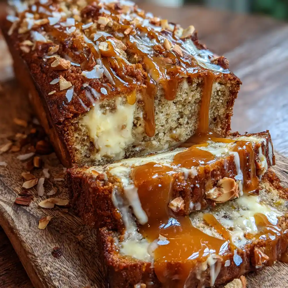 Salted Caramel Cream Cheese Swirled Banana Bread 4 Salted Caramel Cream Cheese Swirled Banana Bread