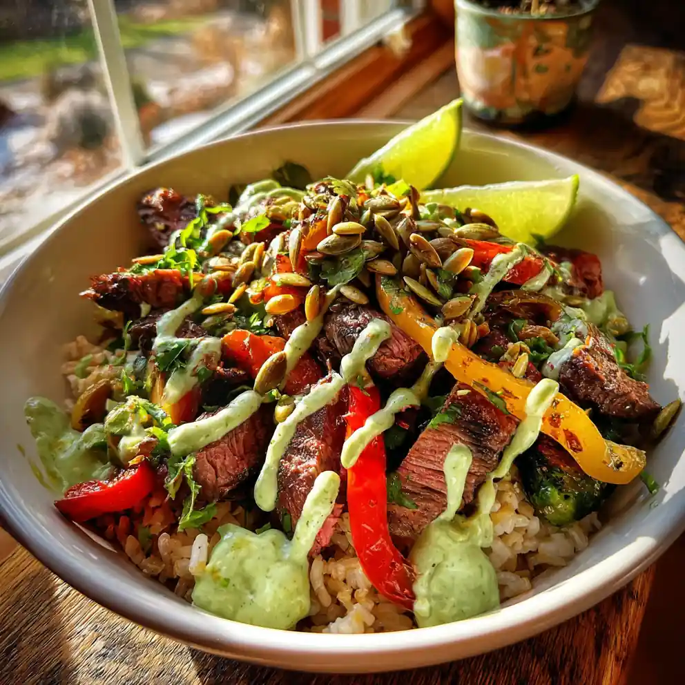 Smoky Chipotle Avocado Crema Steak Fajita Bowl 1767823621.2152197