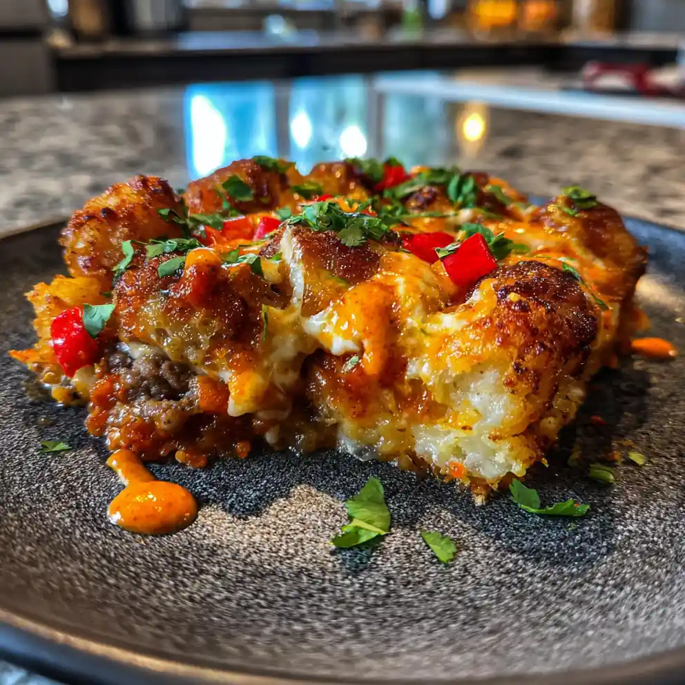 Spicy Harissa Cheese Swirl Tater Tot Sausage Casserole 3 Spicy Harissa Cheese Swirl Tater Tot Sausage Casserole 1767827812.121024