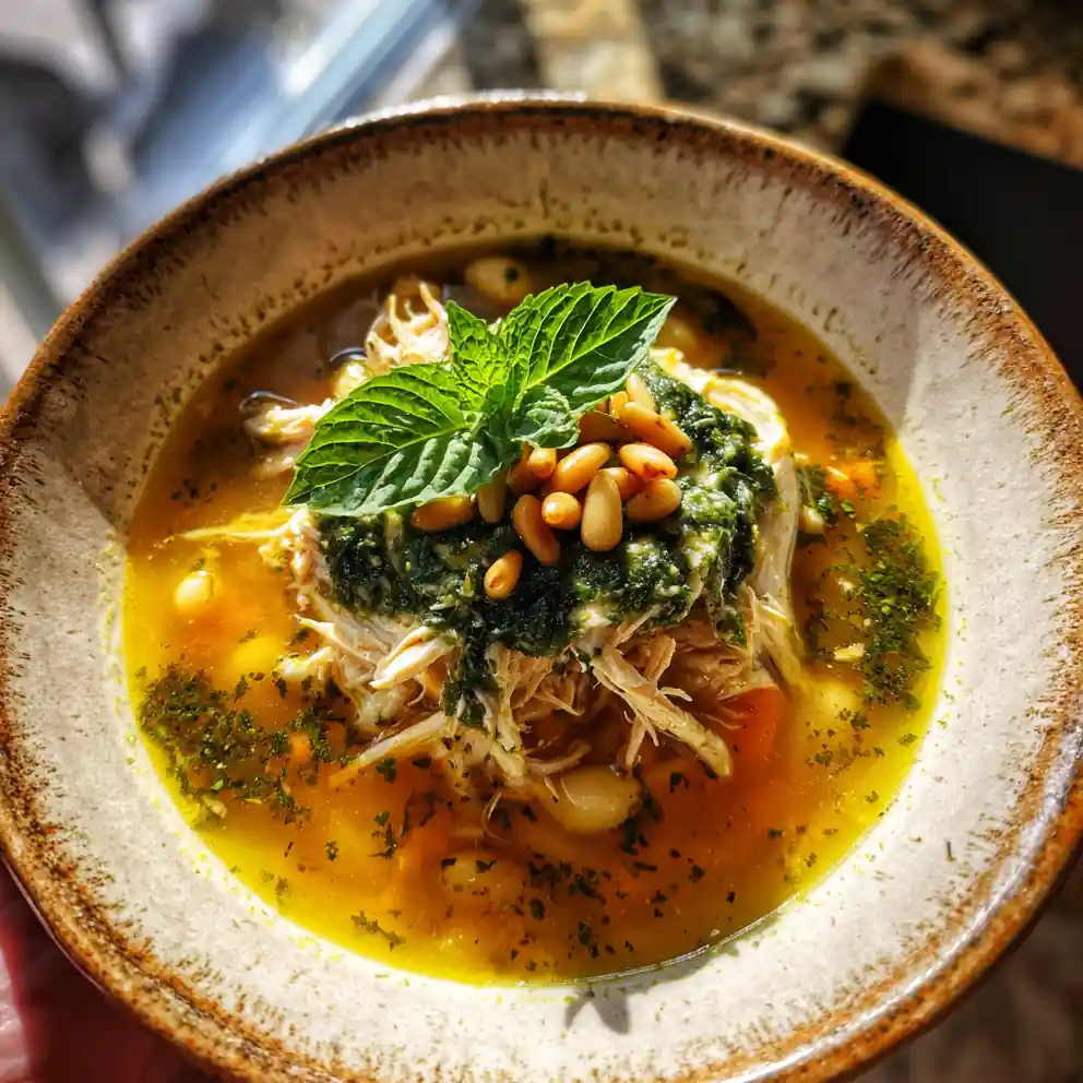 Tuscan Chicken Soup With Creamy Basil Ricotta Swirl 4 Tuscan Chicken Soup with Creamy Basil Ricotta Swirl