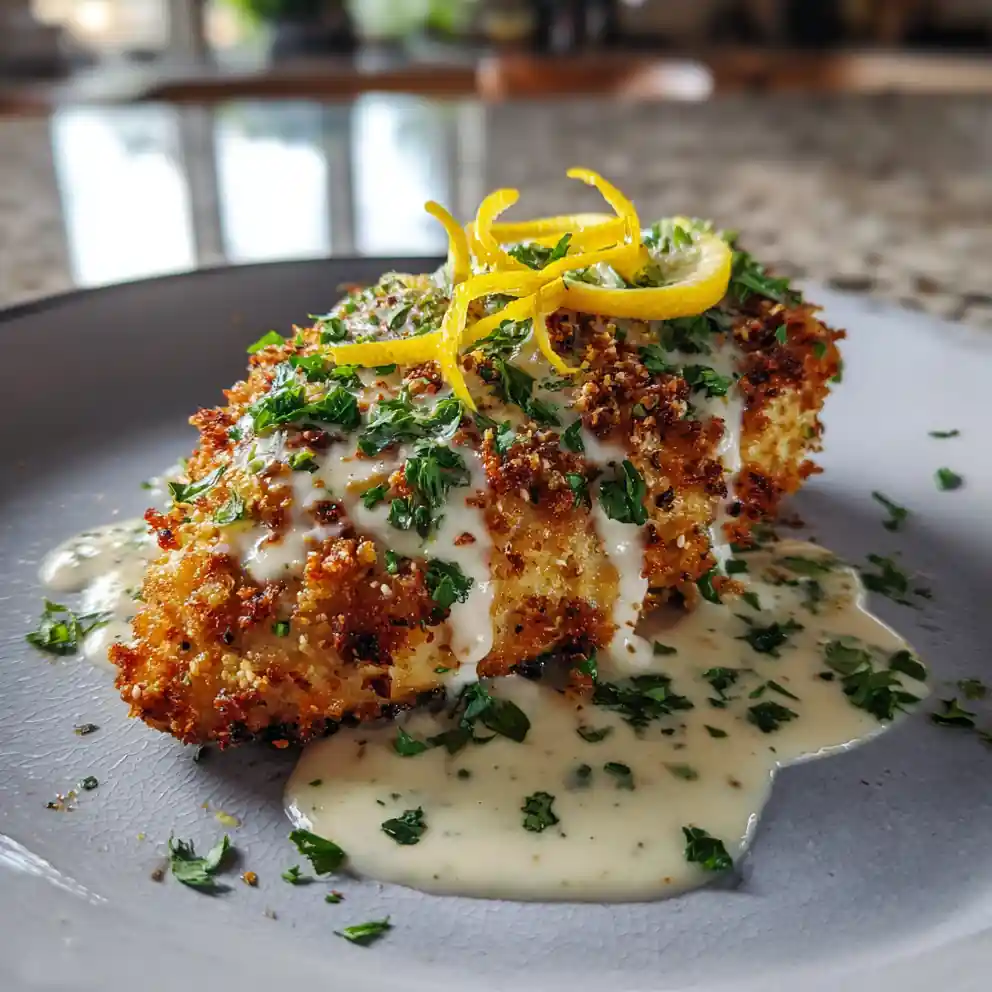 Baked Caesar Chicken With Crispy Herb Panko Parmesan Crust 4 Baked Caesar Chicken With Crispy Herb Panko Parmesan Crust
