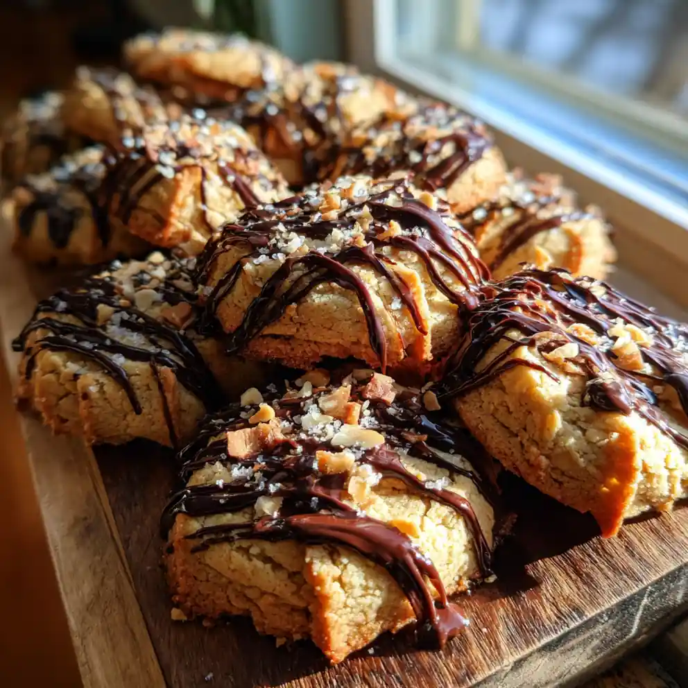 Brown Butter Coffee Toffee Cookies With Espresso Chocolate Drizzle 4 Brown Butter Coffee Toffee Cookies With Espresso Chocolate Drizzle