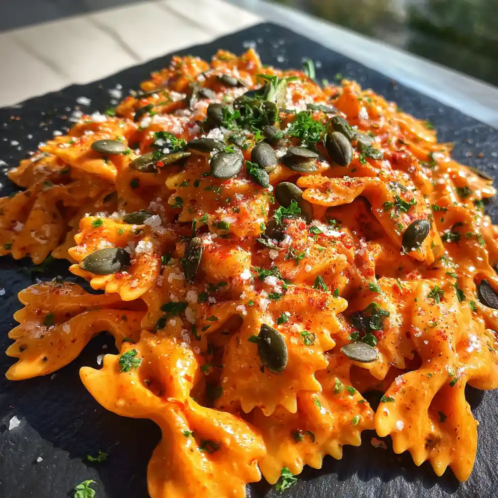 Cajun Cream Cheese Alfredo Bowties With Roasted Red Pepper Swirl 4 Cajun Cream Cheese Alfredo Bowties With Roasted Red Pepper Swirl