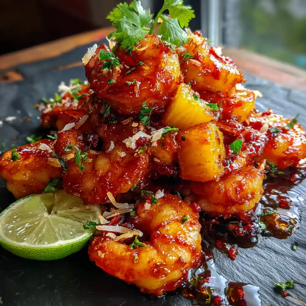Coconut Lime Glazed Sweet Chili Pineapple Shrimp 4 Coconut Lime Glazed Sweet Chili Pineapple Shrimp